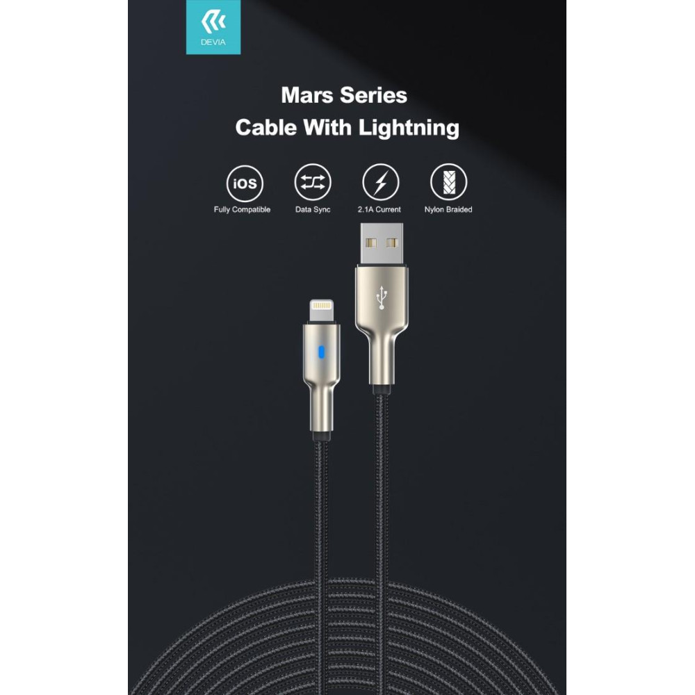 Cavo Usb Lightning in lega zinco e nylon intrecciato 1.5 mt