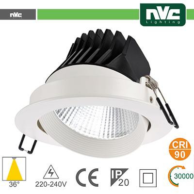 Faro direzionabile LED IP20 25W 4000K 1870LM 36° FORO:150mm