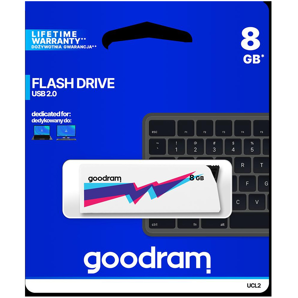 Pendrive GoodRAM 8GB UCL2 WHITE USB 2.0 - retail blister