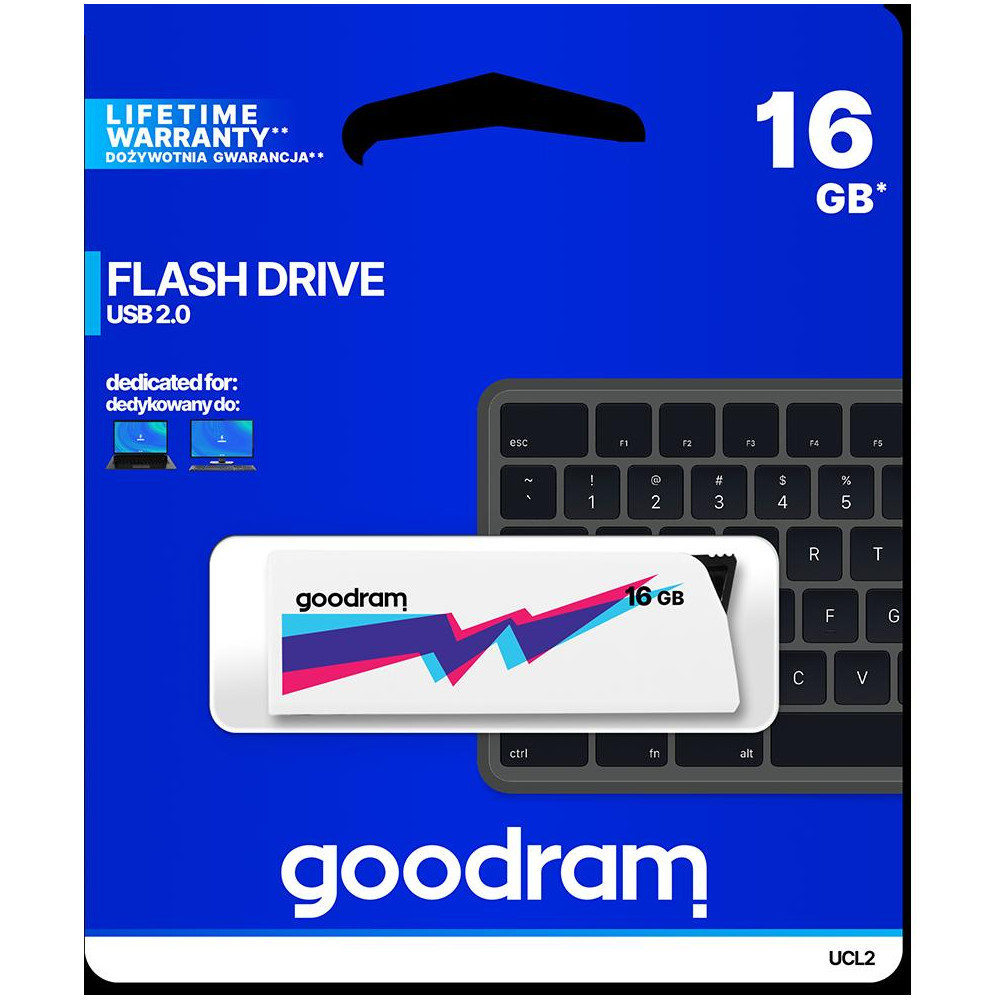 Pendrive GoodRAM 16GB UCL2 WHITE USB 2.0 - retail blister