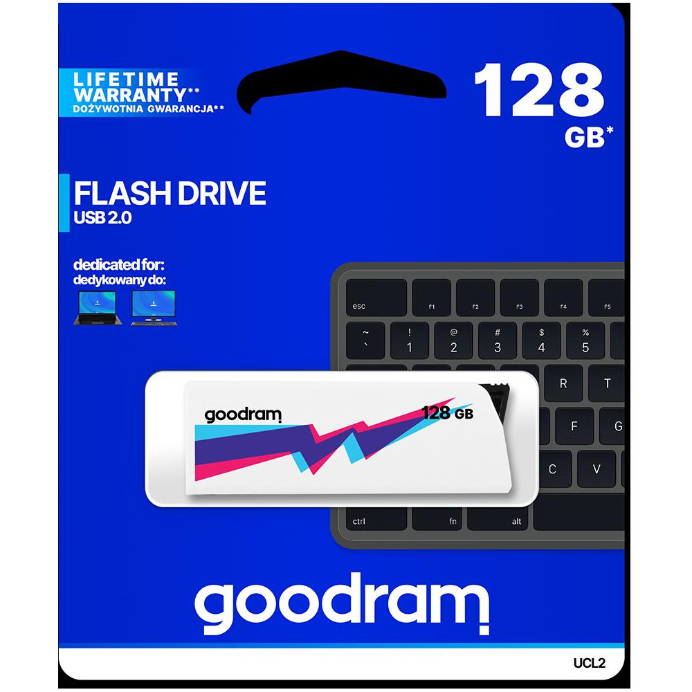 Pendrive GoodRAM 128GB UCL2 WHITE USB 2.0 - retail blister