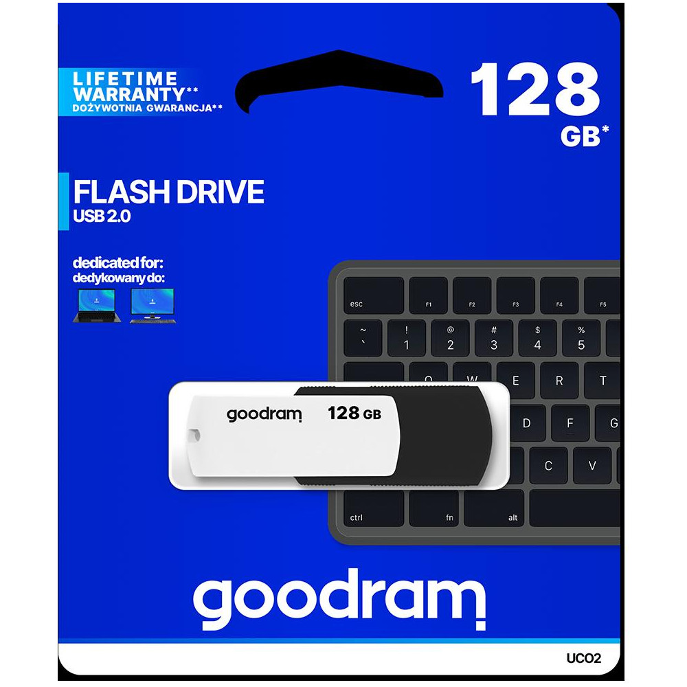 Pendrive GOODRAM Black-White 128GB USB 2.0 - retail blister