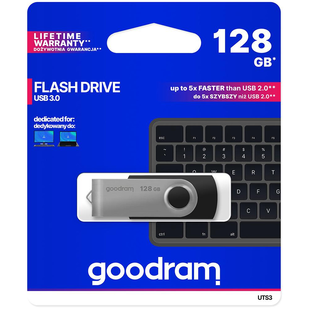 Pendrive GoodRAM 128GB UTS3 BLACK USB 3.0 - retail blister