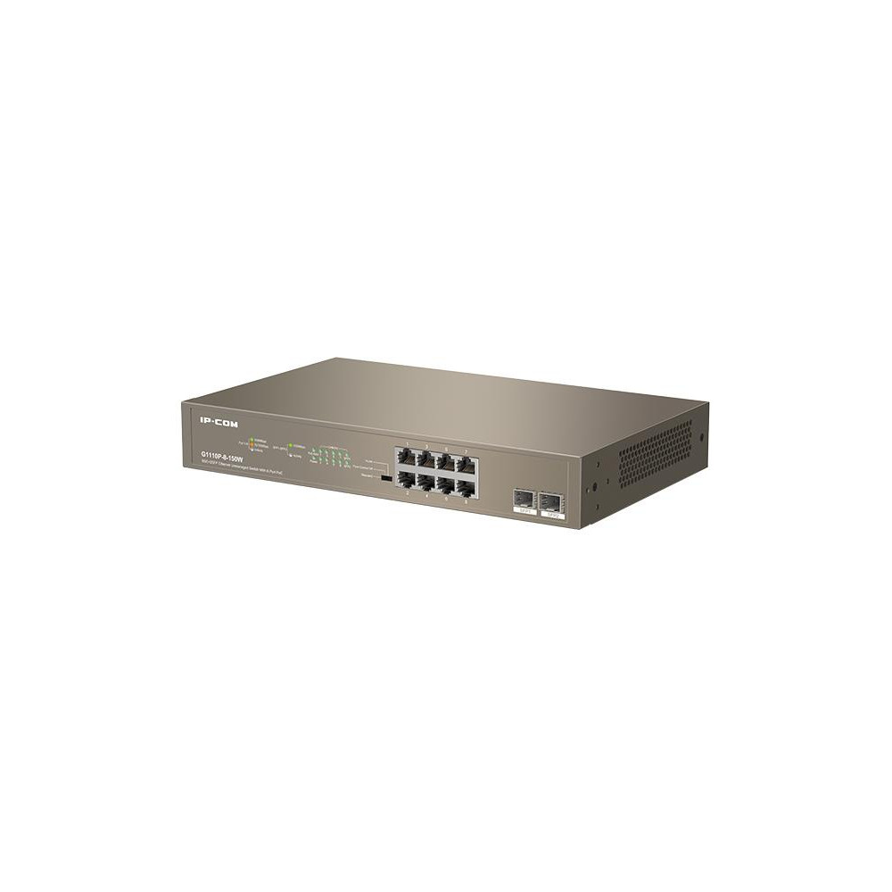 Switch Unmanaged 8GE + 2SFP 8 porte PoE G1110P-8-150w