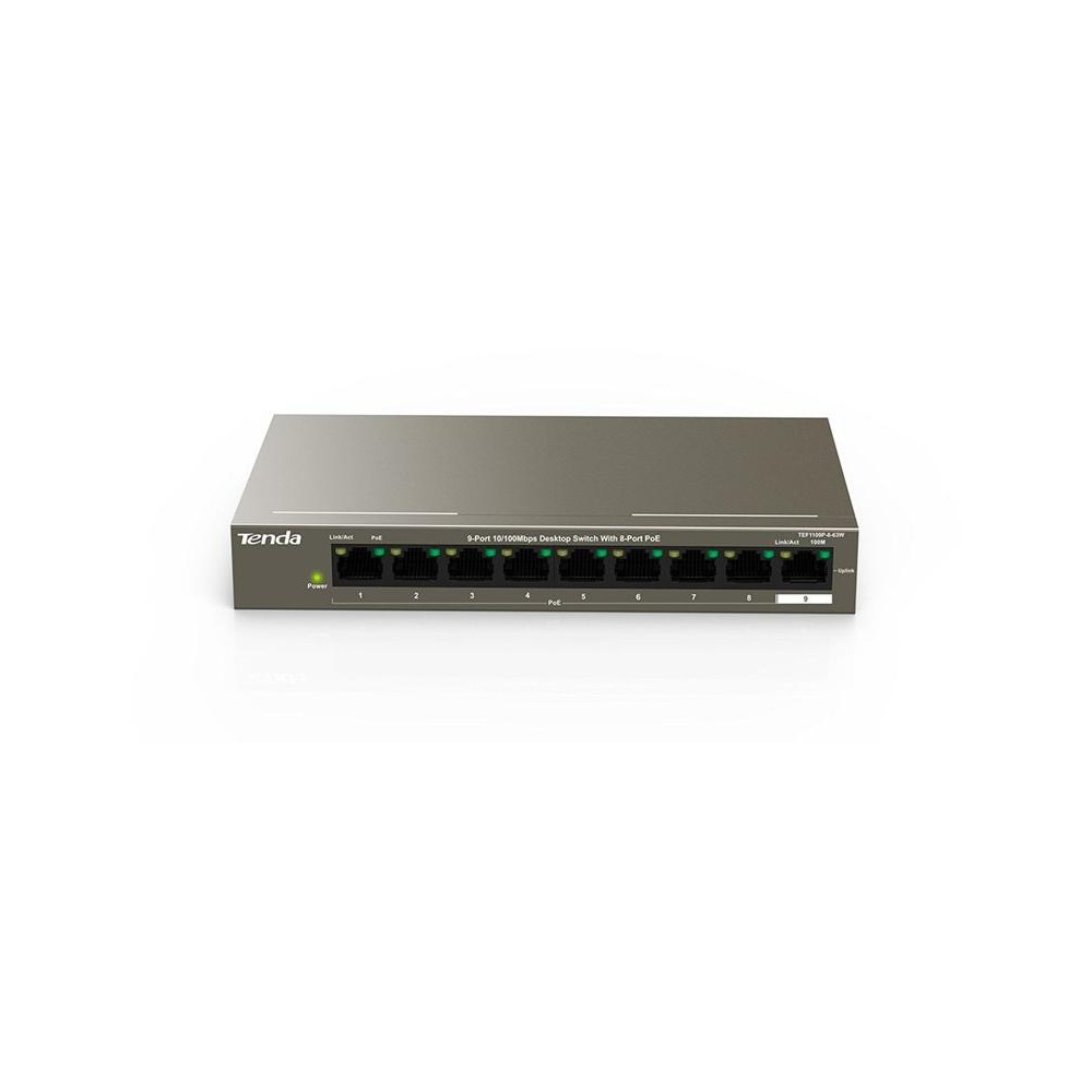 Tenda TEF1109P-8-63W switch 9 porte 10/100 8 porte PoE 63W