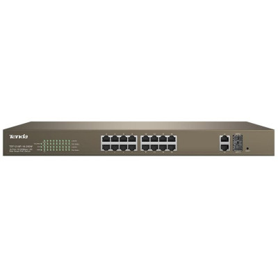 Switch PoE Web Smart 16 Porte 10/100+2Gb+2SFP Tenda TEF1218P