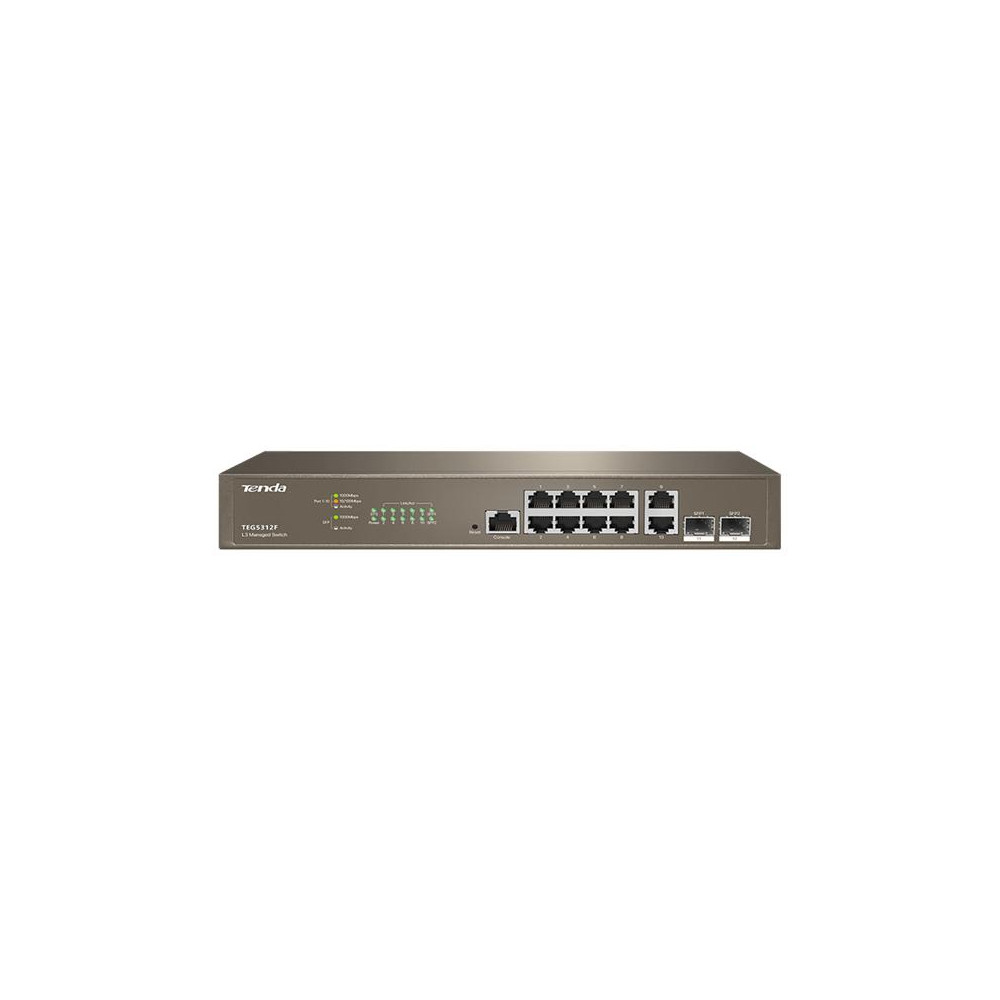 Switch managed L3 10 porte Gbit + 2 porte SFP Tenda TEG5312F