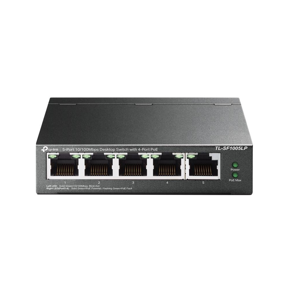 Switch Desktop 5 porte 10/100Mbps con 4-Port PoE TL-SF1005LP