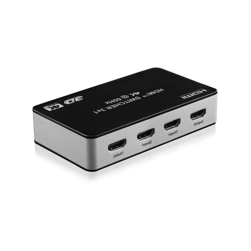 Switch 3x1 HDMI 2.0 18G 4k@60hz HDR, con telecomando IR