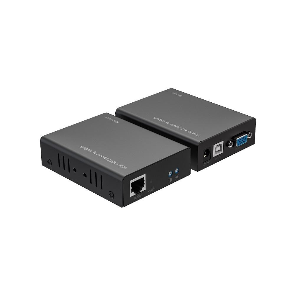 Kit TX-RX Extender VGA e USB,UTP a 300MT, 1080p@60Hz,Loopout