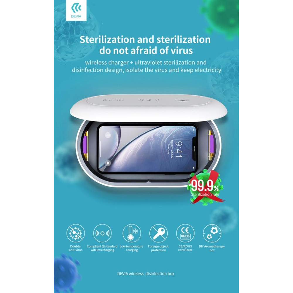 Box Sterilizzazione Aromatizzatore e Caricatore wireless