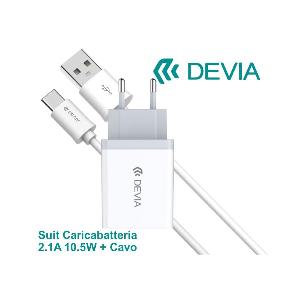 Suit Carica Batteria 2,1A e Cavo Usb Type C