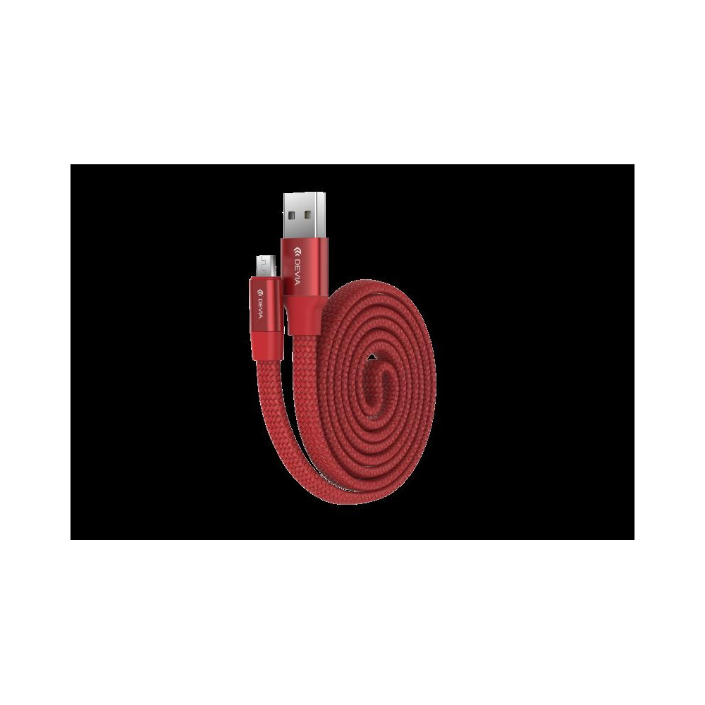 Cavo Piatto in corda Ring Y1 Micro-Usb 80cm Rosso