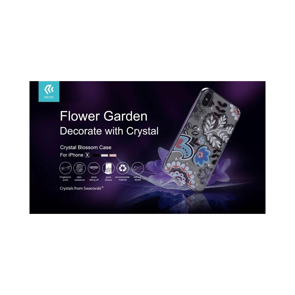 Cover Bloosom Crystals from Swarovski per iPhone X Nera