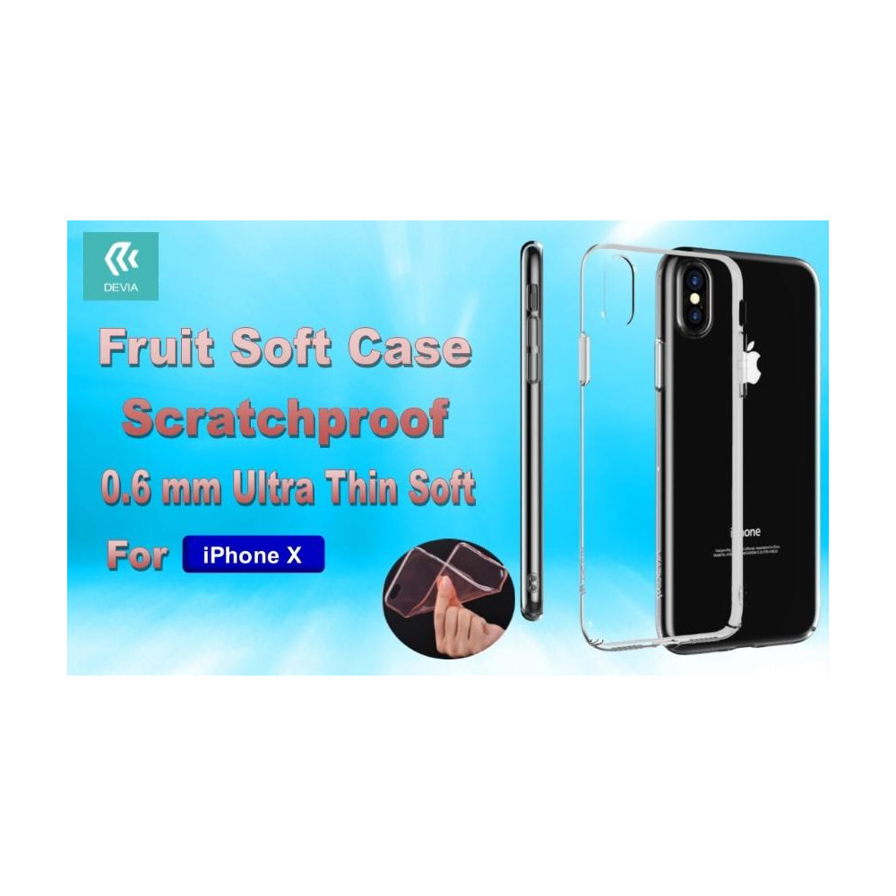 Cover Fruit Soft 0,6mm Anti Graffio 4H iPhone X Trasparente