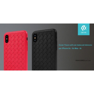 Cover Yison soft con trama ad intreccio per iPhone Xr Nera