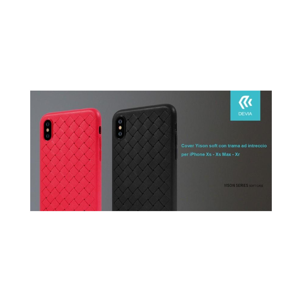 Cover Yison soft con trama ad intreccio per iPhone Xr Nera