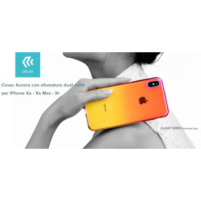 Cover Aurora dual color Giallo e Rosa per iPhone Xs 5.8