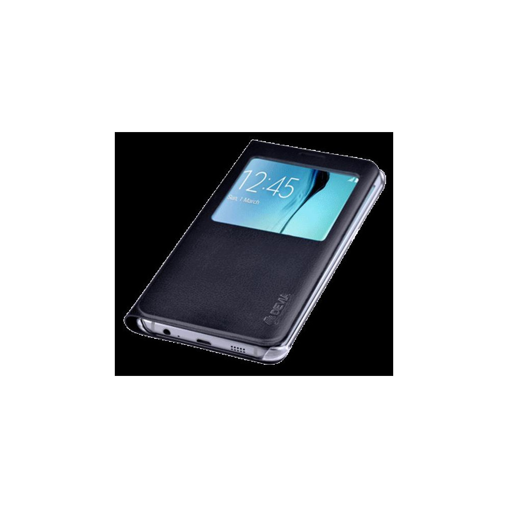 Cover Samsung S6 Edge+ Plus con Finestra Touch Colore Nera