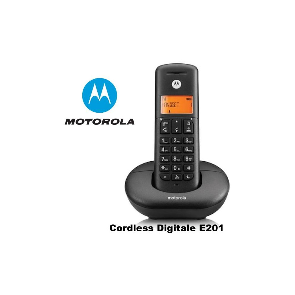 TELEFONO CORDLESS E201 MOTOROLA NERO