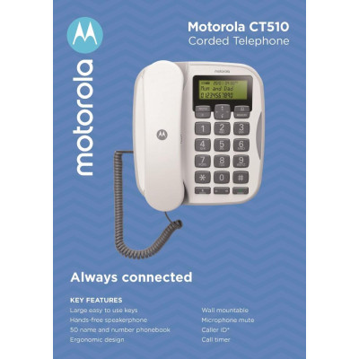 Telefono fisso con Vivavoce e Tasti grandi Motorola CT510